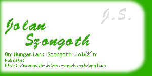 jolan szongoth business card